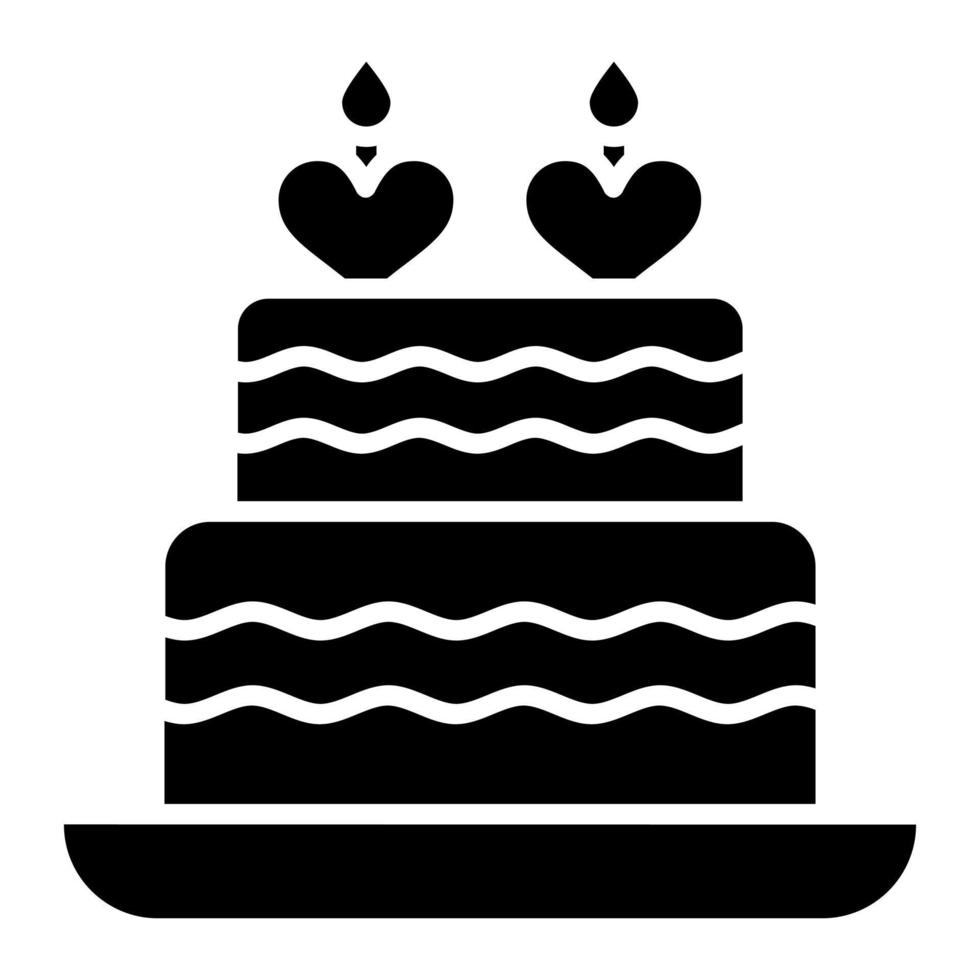 icono de vector de pastel de bodas