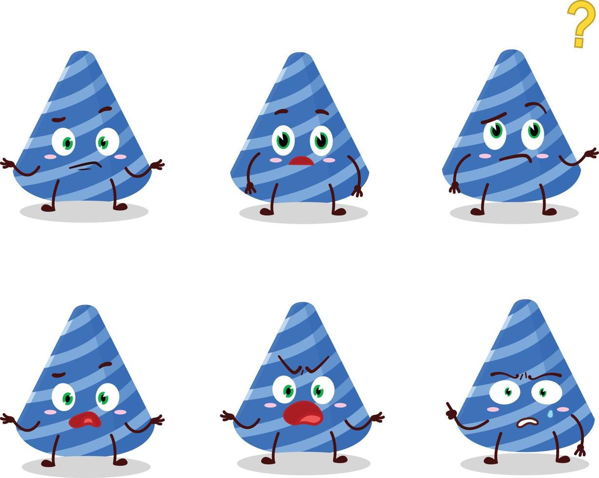 dibujos animados personaje de fiesta sombrero con qué expresión vector