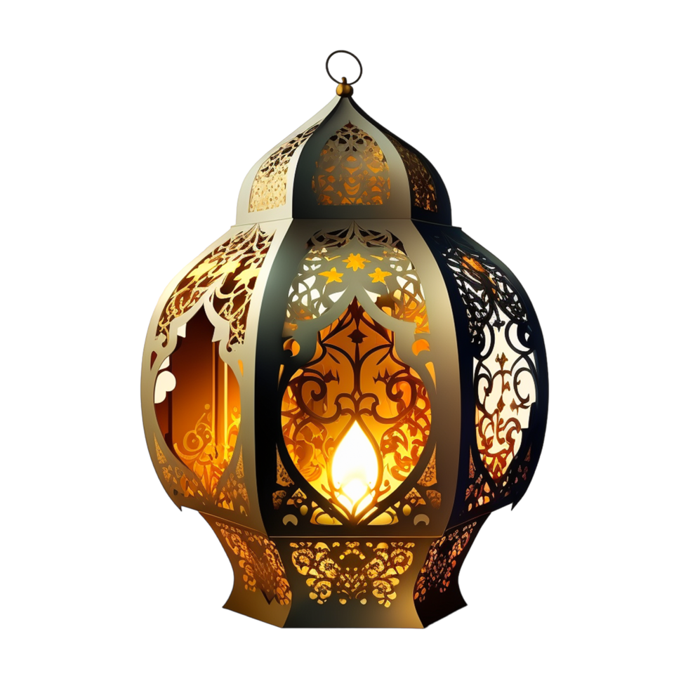 3d Ramadan Kareem Lamp With Transparent Background psd