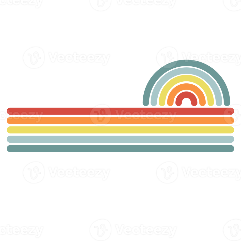 strisce retrò tramonto png