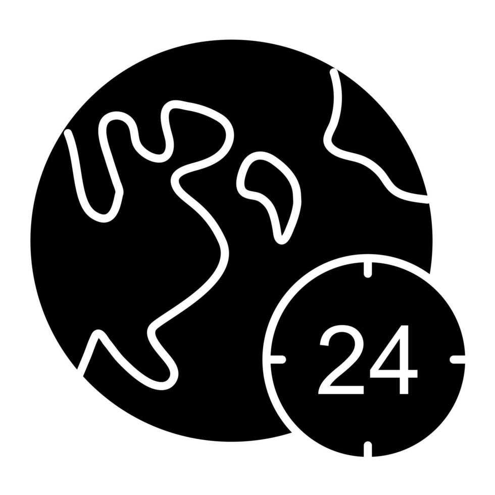 24 Hours News vector icon