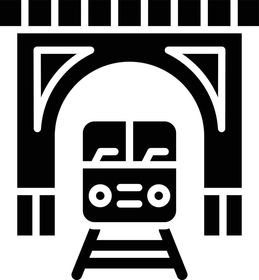 ilustración de diseño de icono de vector de túnel de tren