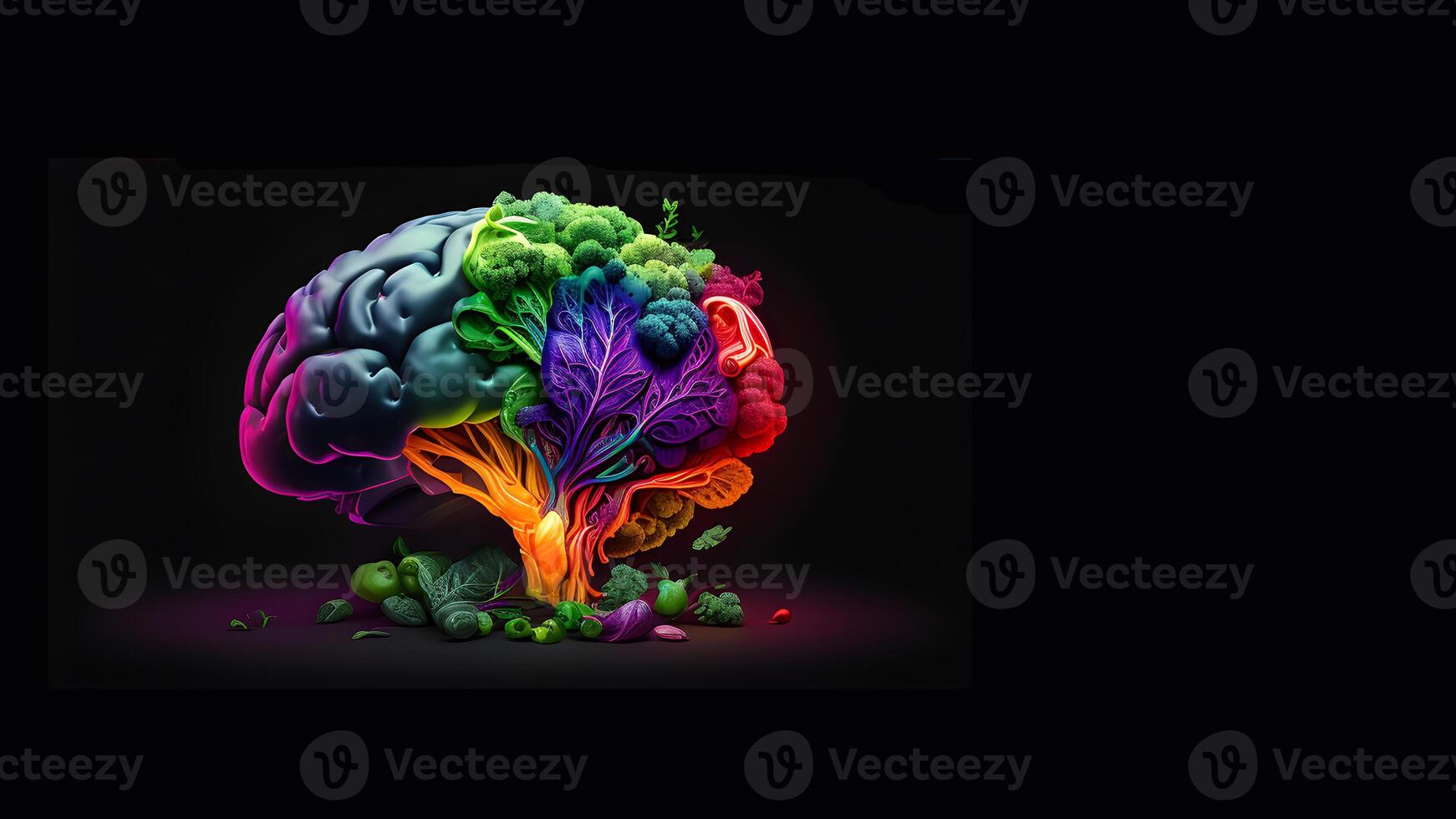 3d rendered illustration of human brain, . photo