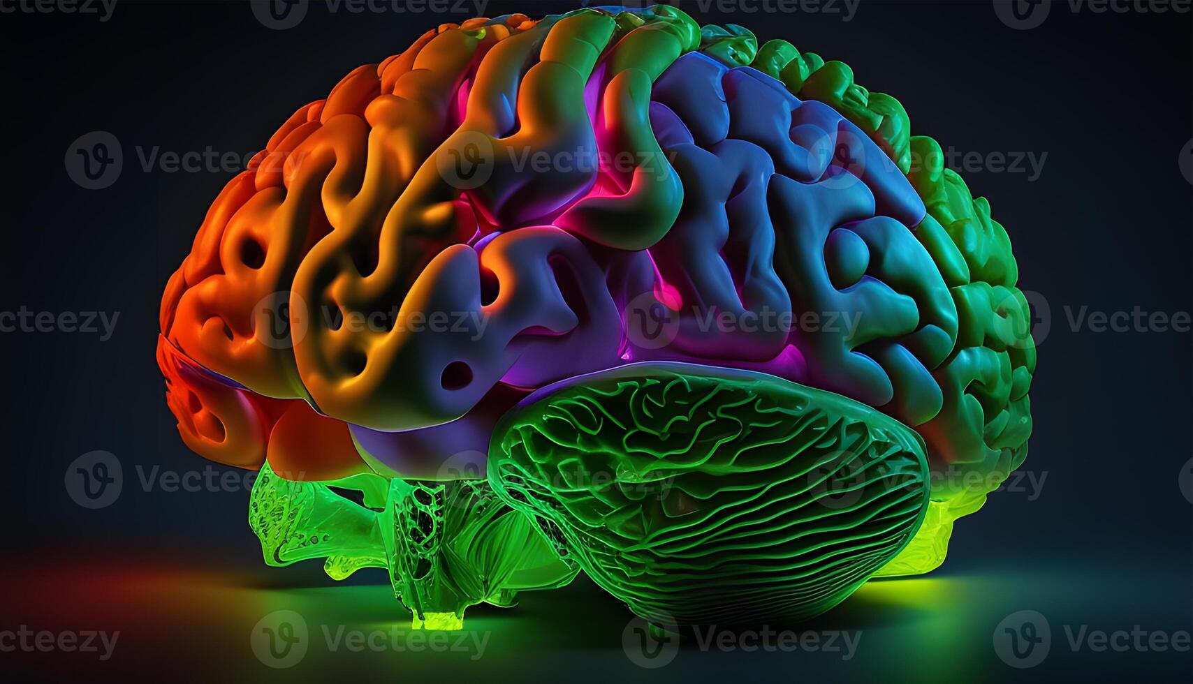 3d rendered illustration of human brain, . photo