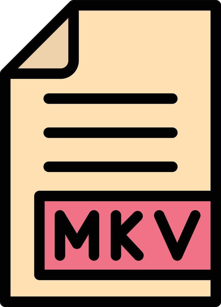 ilustración de diseño de icono de vector mkv