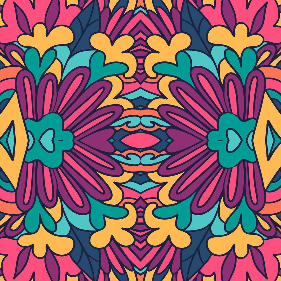 Carnival colorful seamless pattern ikat. Psychedelic creative wallpaper. Abstract ethnic design. vector