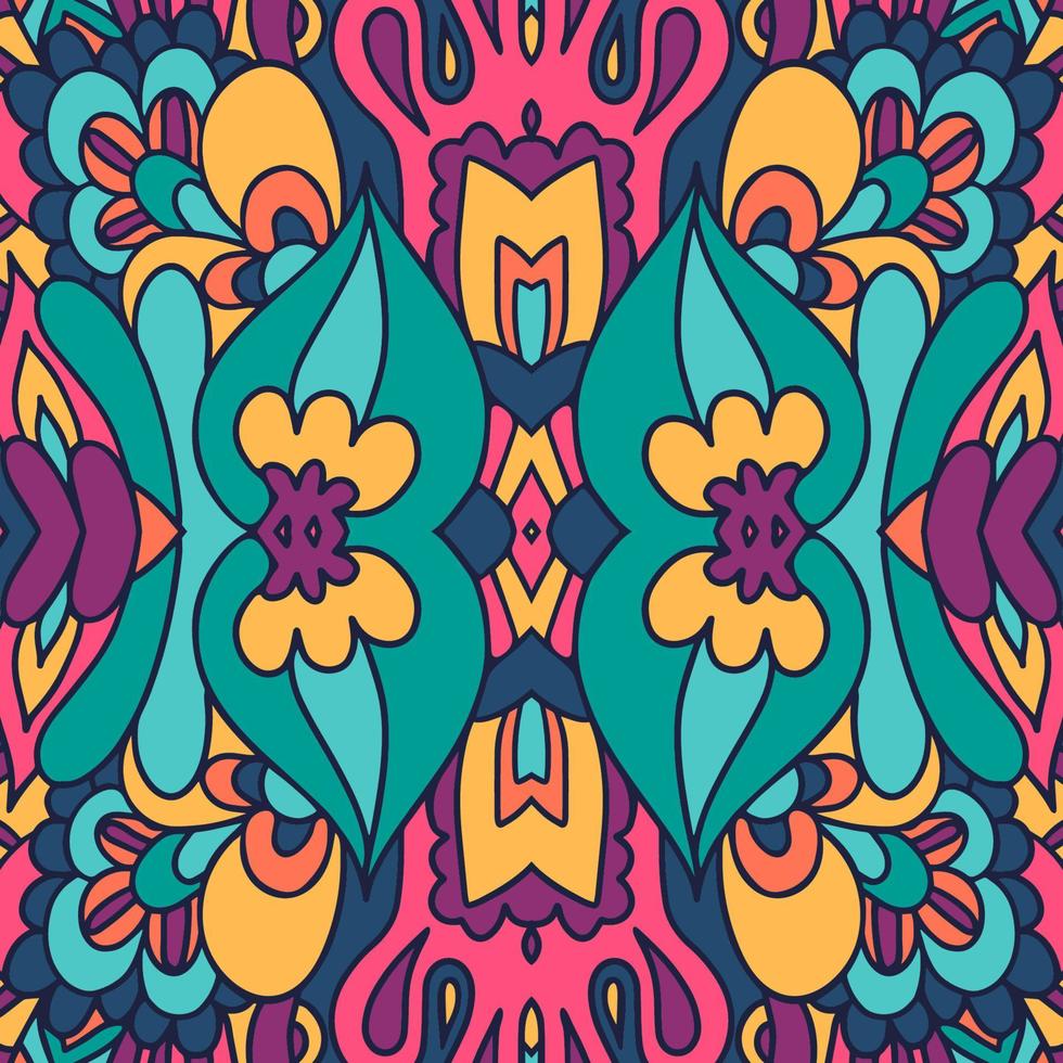 Carnival colorful seamless pattern ikat. Psychedelic creative wallpaper. Abstract ethnic design. vector