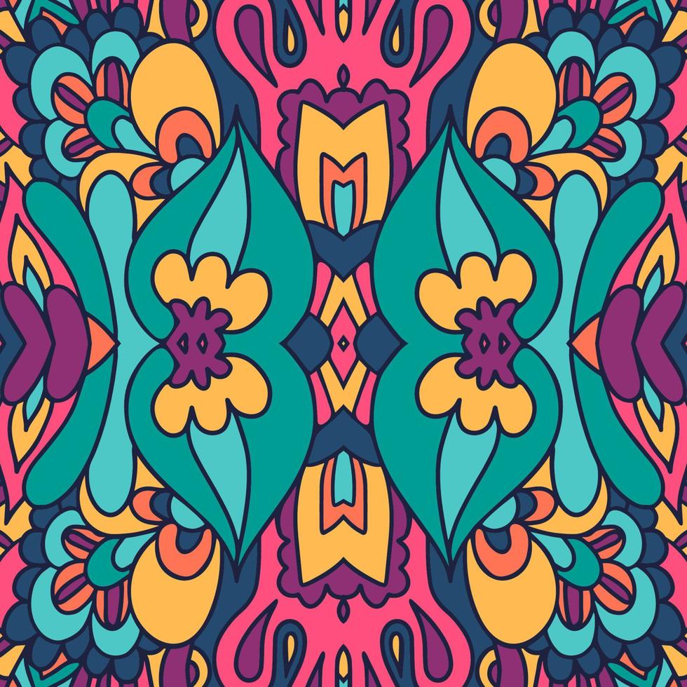 carnaval vistoso sin costura modelo ikat. psicodélico creativo fondo de pantalla. resumen étnico diseño. vector