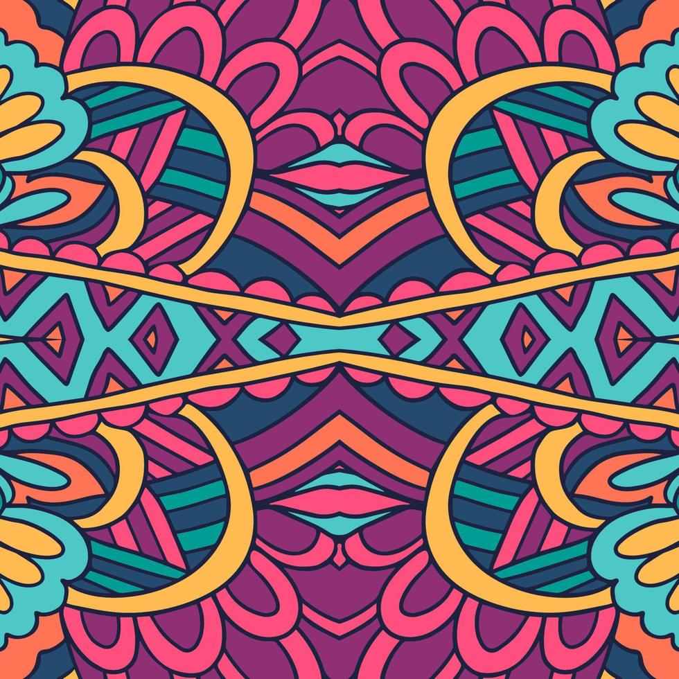 Carnival colorful seamless pattern ikat. Psychedelic creative wallpaper. Abstract ethnic design. vector