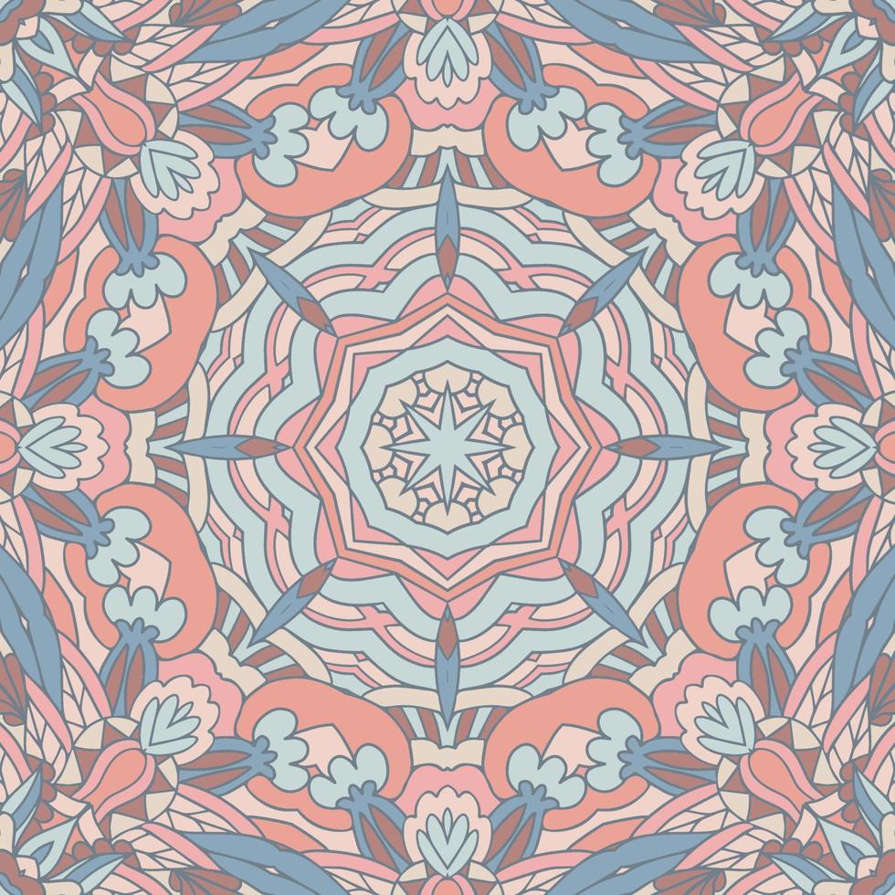 Ethnic tribal geometric playful pattern for fabric. Mexican colorful psychedelic design. vector