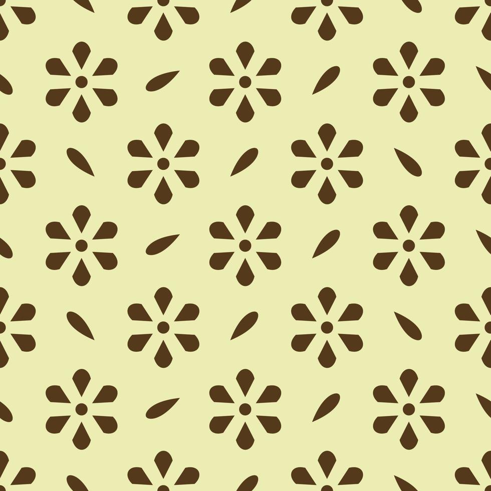 Vector seamless pattern with compositions of hand drawn tropical flowers