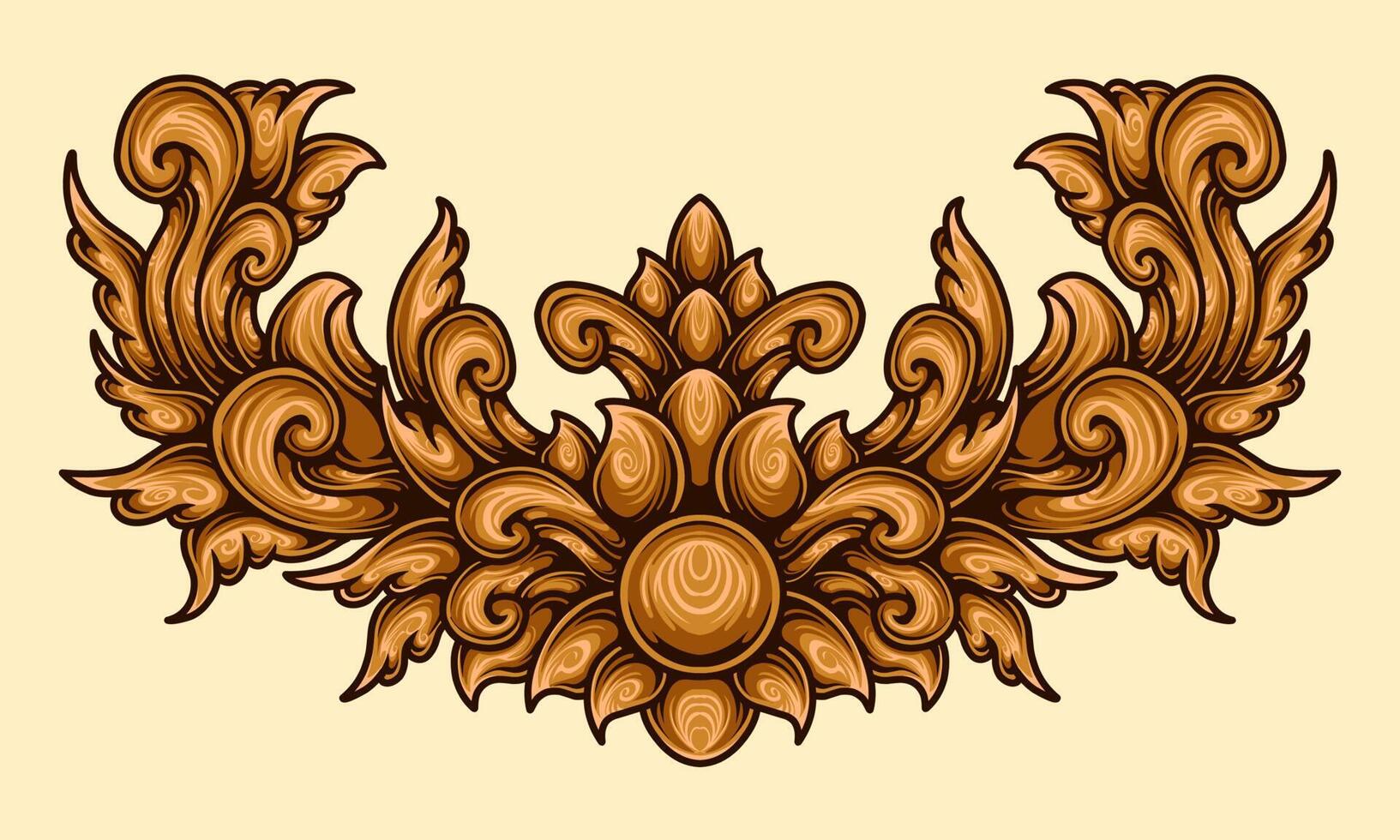 luxury Carved Classic Style Frame vector