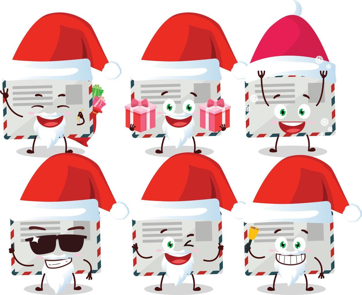 Santa Claus emoticons with envelope cartoon character vector