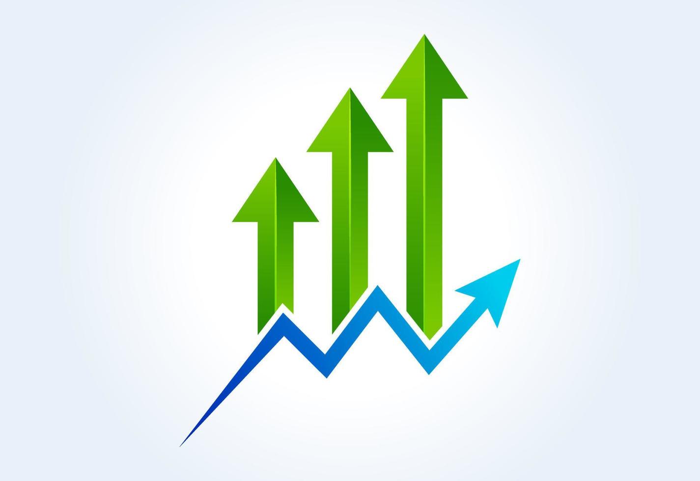 Gradient color Financial logo creative arrow, Vector design concept