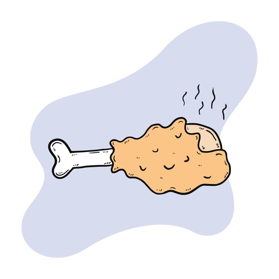 crispy warm fried chicken vector