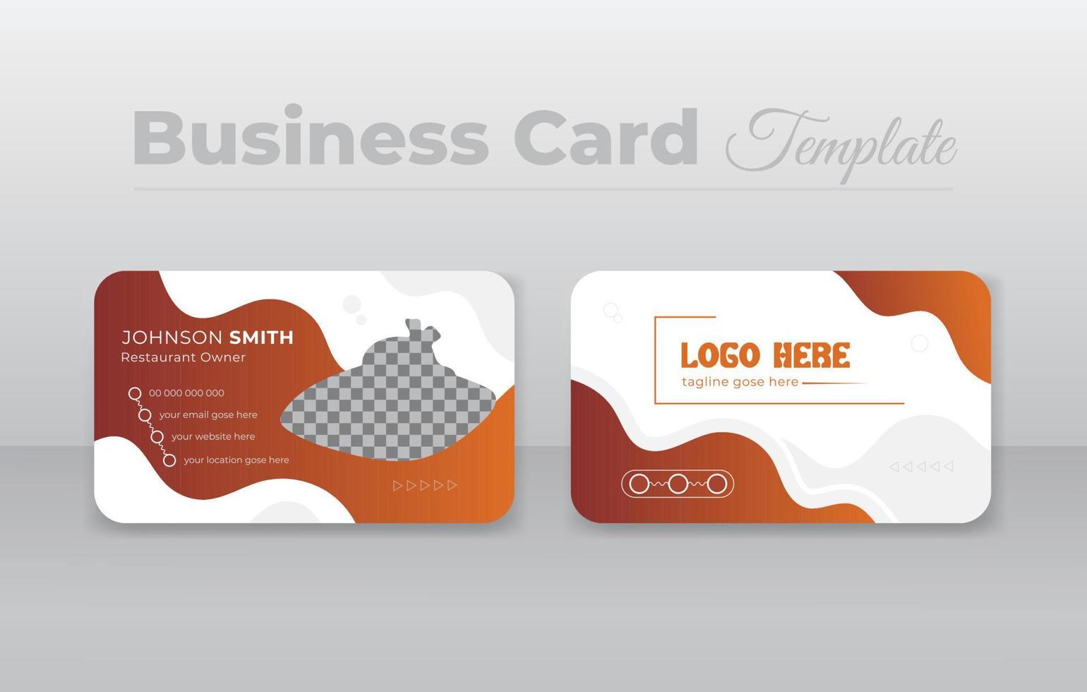 Modern chicken business card design template or vector illustration layout