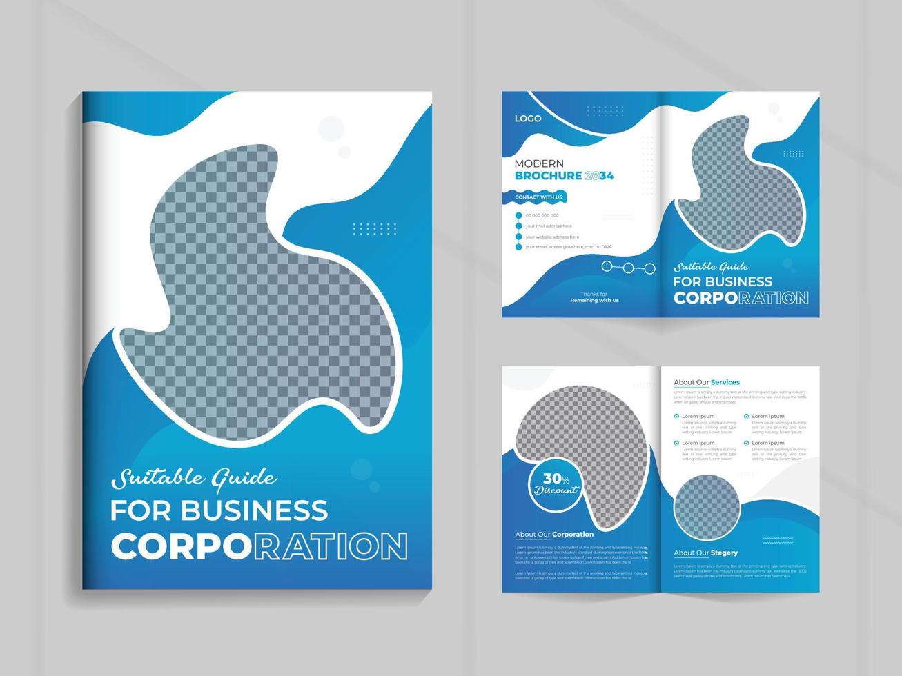 Professional Corporate modern trendy 4 Pages A4 Size Company Profile Flyer Business Brochure Design Vector, annual report, layout, Template vector