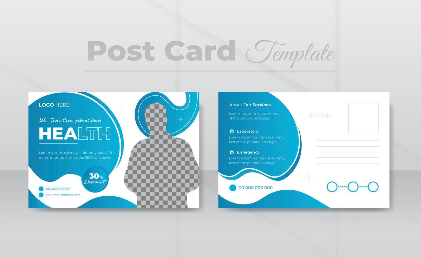 Modern professional medical services social media post card template or healthcare dental clinic business web banner design vector