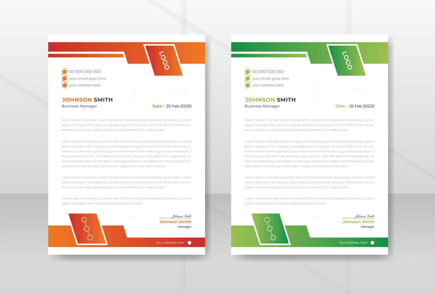 professional modern creative business clean colorful letterhead design template vector