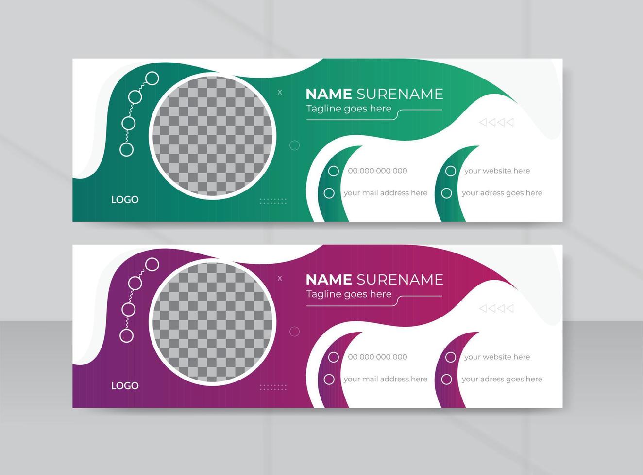 Modern Email signature template or personal social media cover and web banner design vector