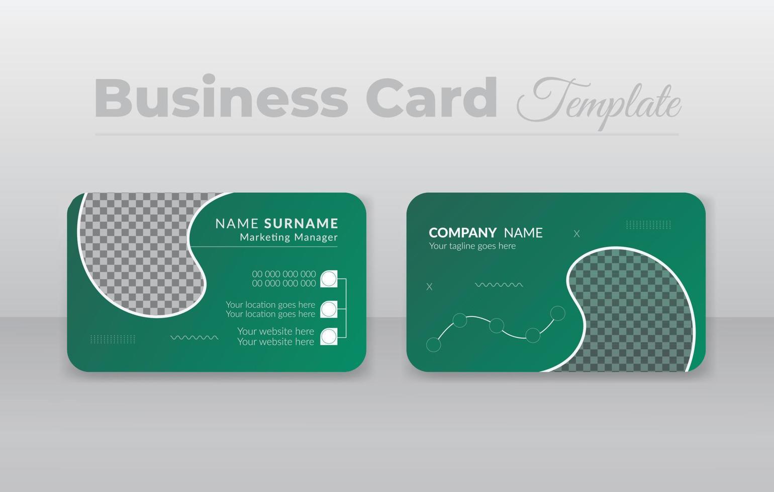 Corporate company business card template or double sided business card vector design