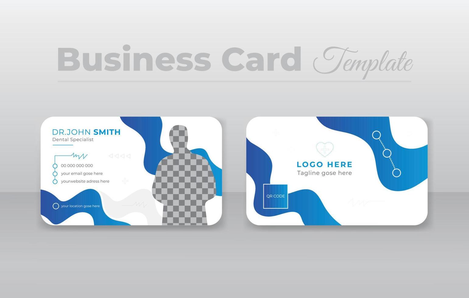 Professional healthcare doctor business card template. Modern visiting card design for medical vector