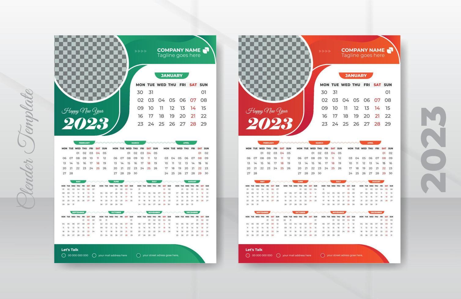 Wall Calendar 2023, Wall calendar design template for 2023, minimalist, clean, and elegant design Calendar for 2023, 20223wall calendar template design vector