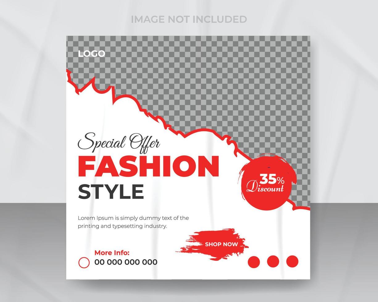 Fashion sale Slides abstract Unique Editable modern Social Media banner Template. Promotional web banner for social media. Elegant sale and discount promotion vector