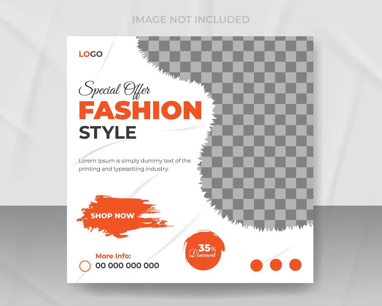 Fashion sale social media post template or web banner design or Suitable for social media post and web internet ads design vector