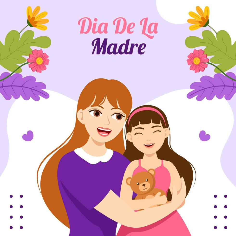 eliz dia Delaware la madre social medios de comunicación antecedentes ilustración dibujos animados mano dibujado plantillas vector