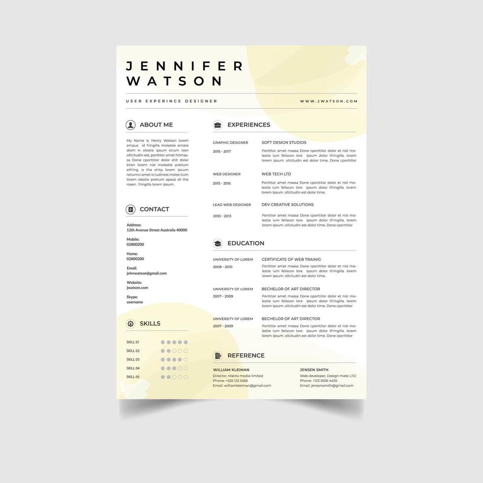 Creative resume design template vector