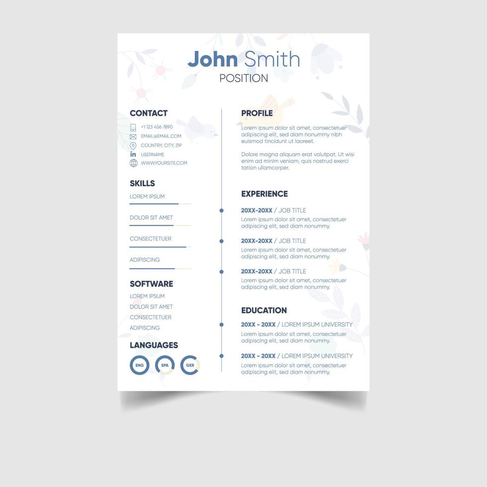 Creative modern cv resume design templates vector