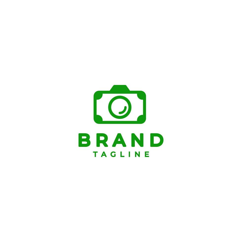 Simple photography logo design in camera icon with money motif. Camera Logo Design with Dollar Money Pattern vector