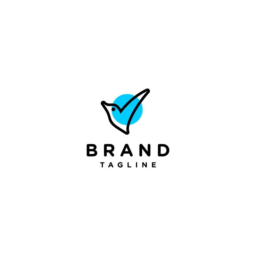 Simple Outline Bird Shaped Checklist Logo Design. Logo Template About Identification, Searching for Something Related to Nature Illustrated with Bird Icons Forming a Checklist Symbol. vector