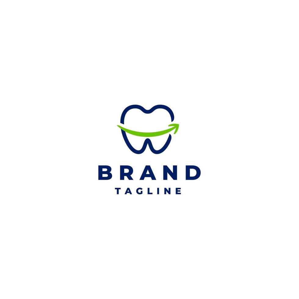 Smiling Arrow In Center of Teeth Icon. Teeth With Smiling Arrow Logo Design. vector