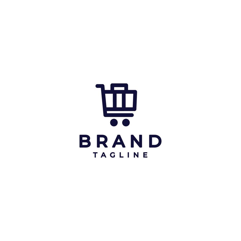 Logo Template About Tourism While Shopping, Symbolized by Luggage Bags and Shopping Carts. cart and travel bag logomark Logo Design. vector