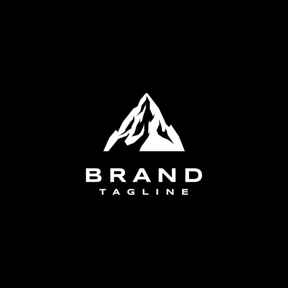 Mountain Peak Silhouette Logo Design. Black and White Silhouette of Mountain Peak. vector