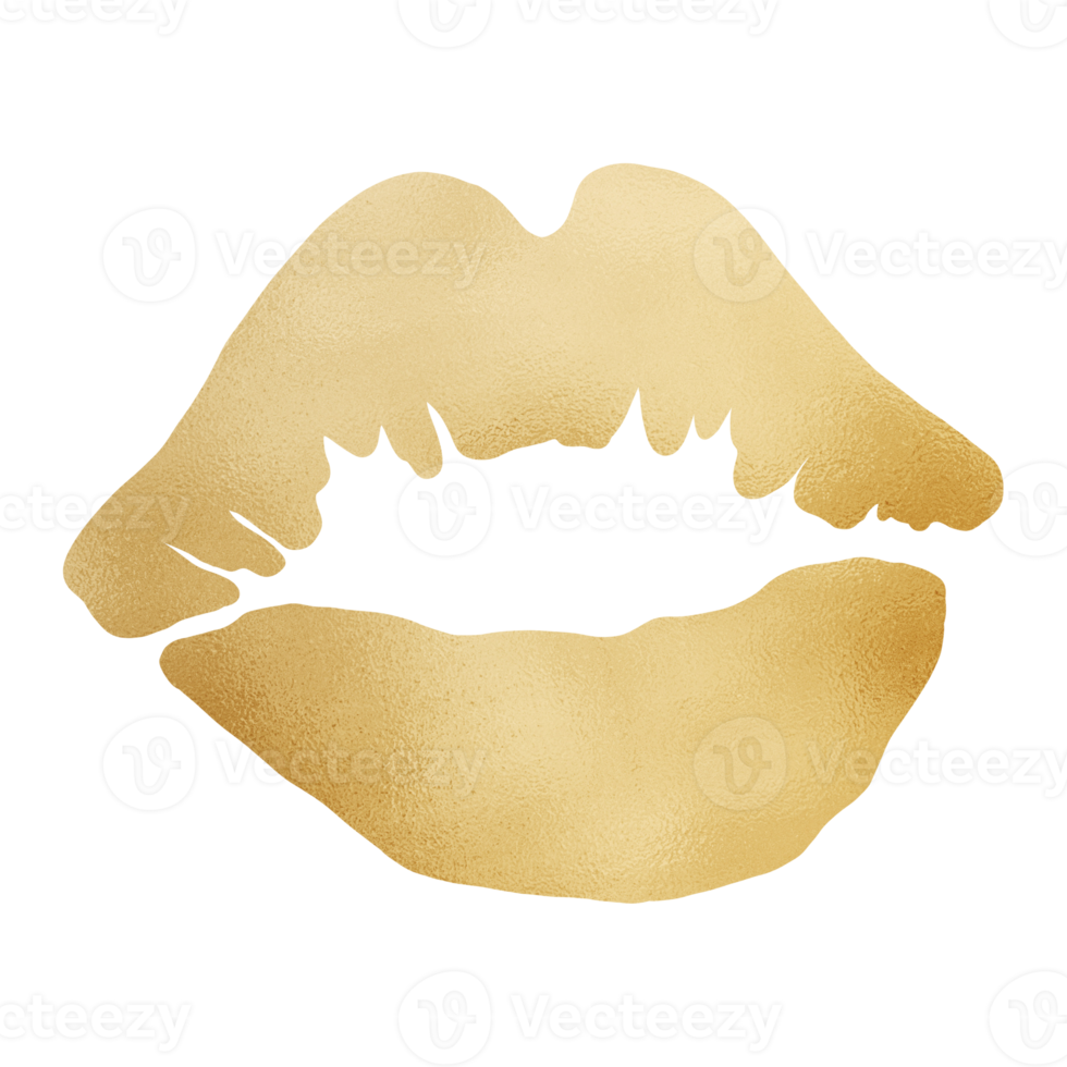 Golden Metallic Kiss Marked png