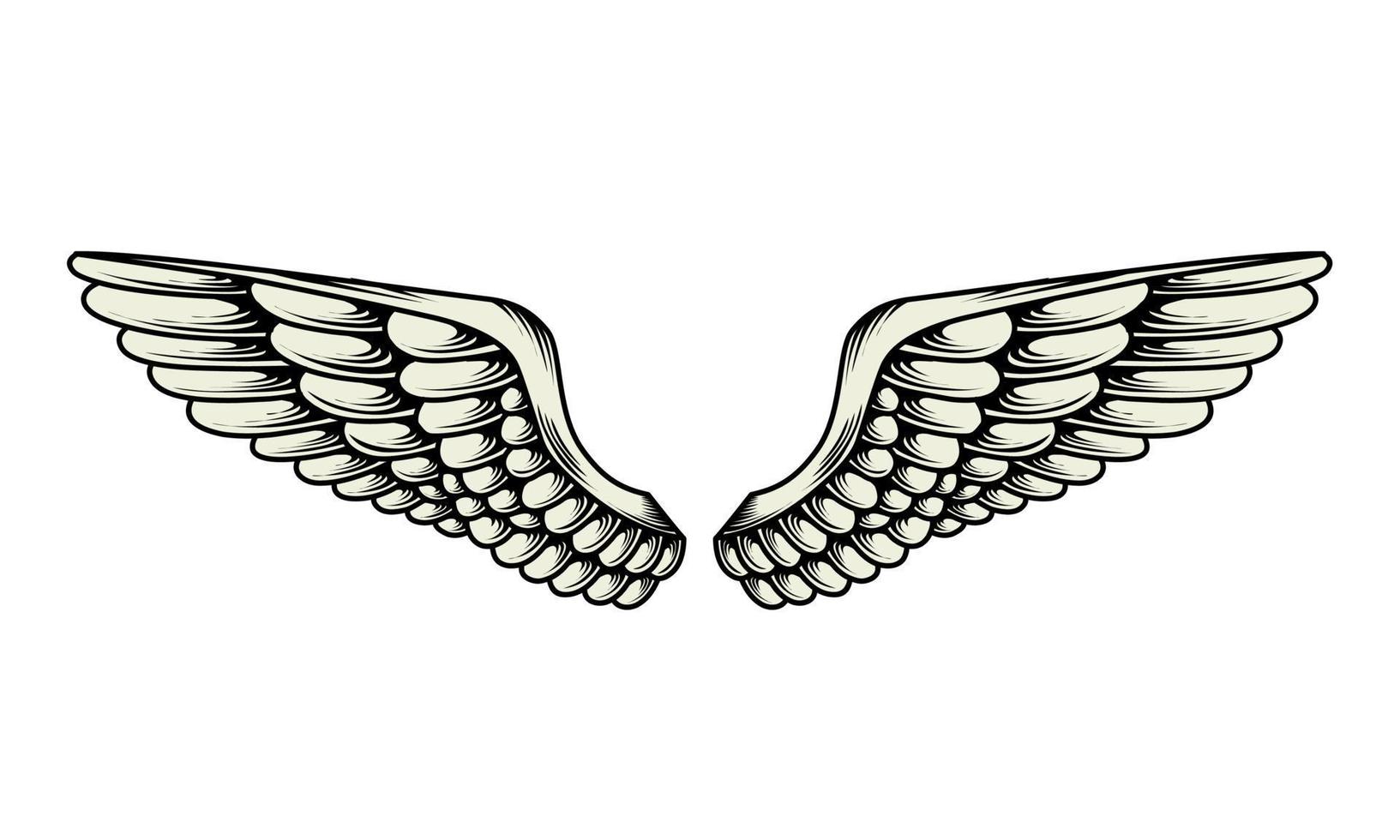 Vector yellow angel wings illustration design