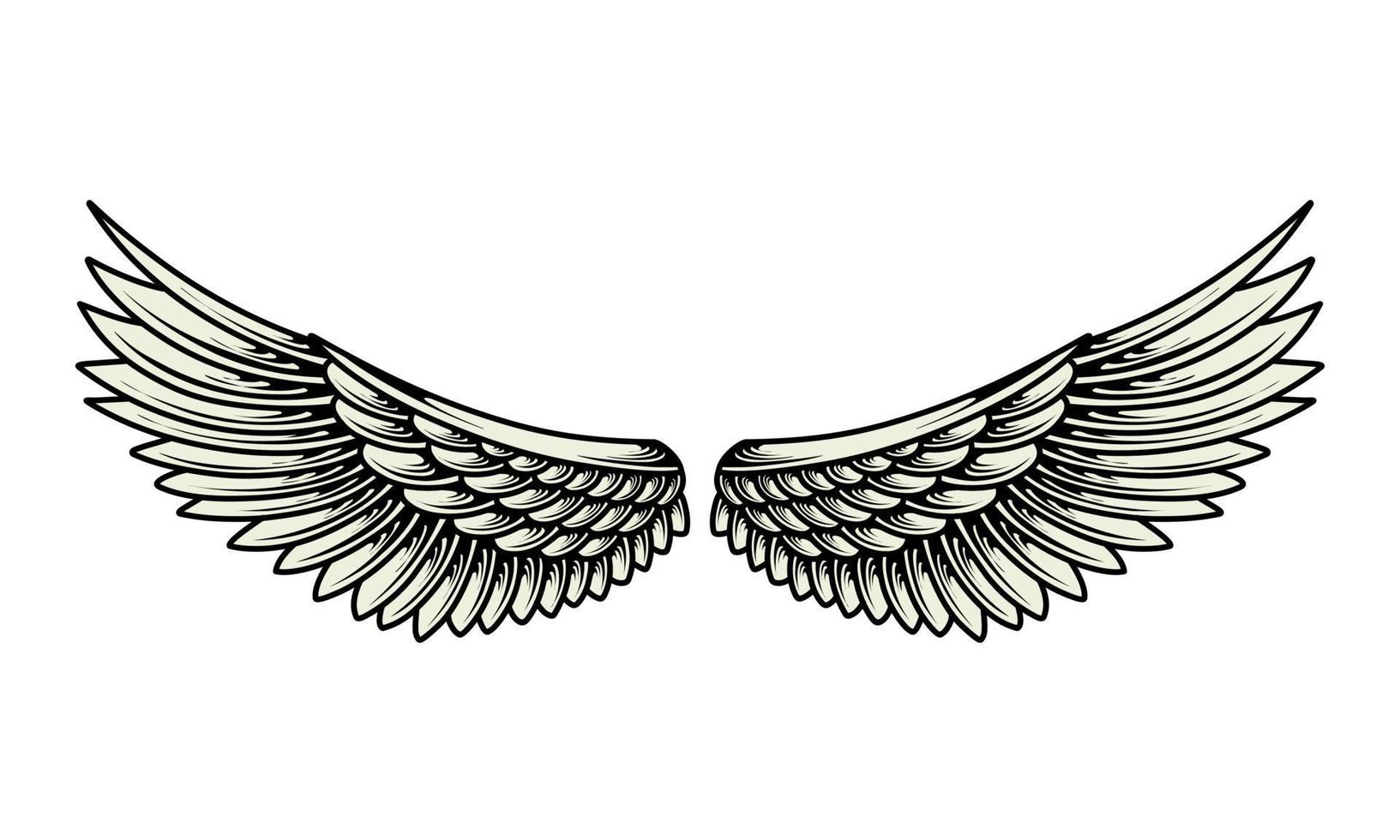 Vector yellow angel wings illustration design