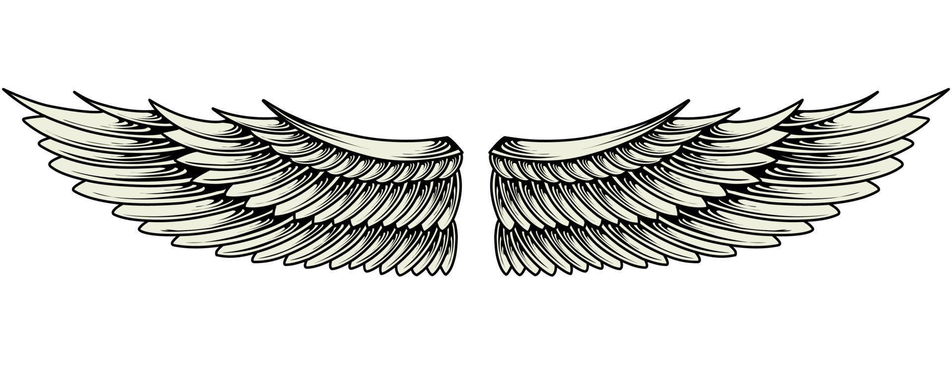 Vector yellow angel wings illustration design