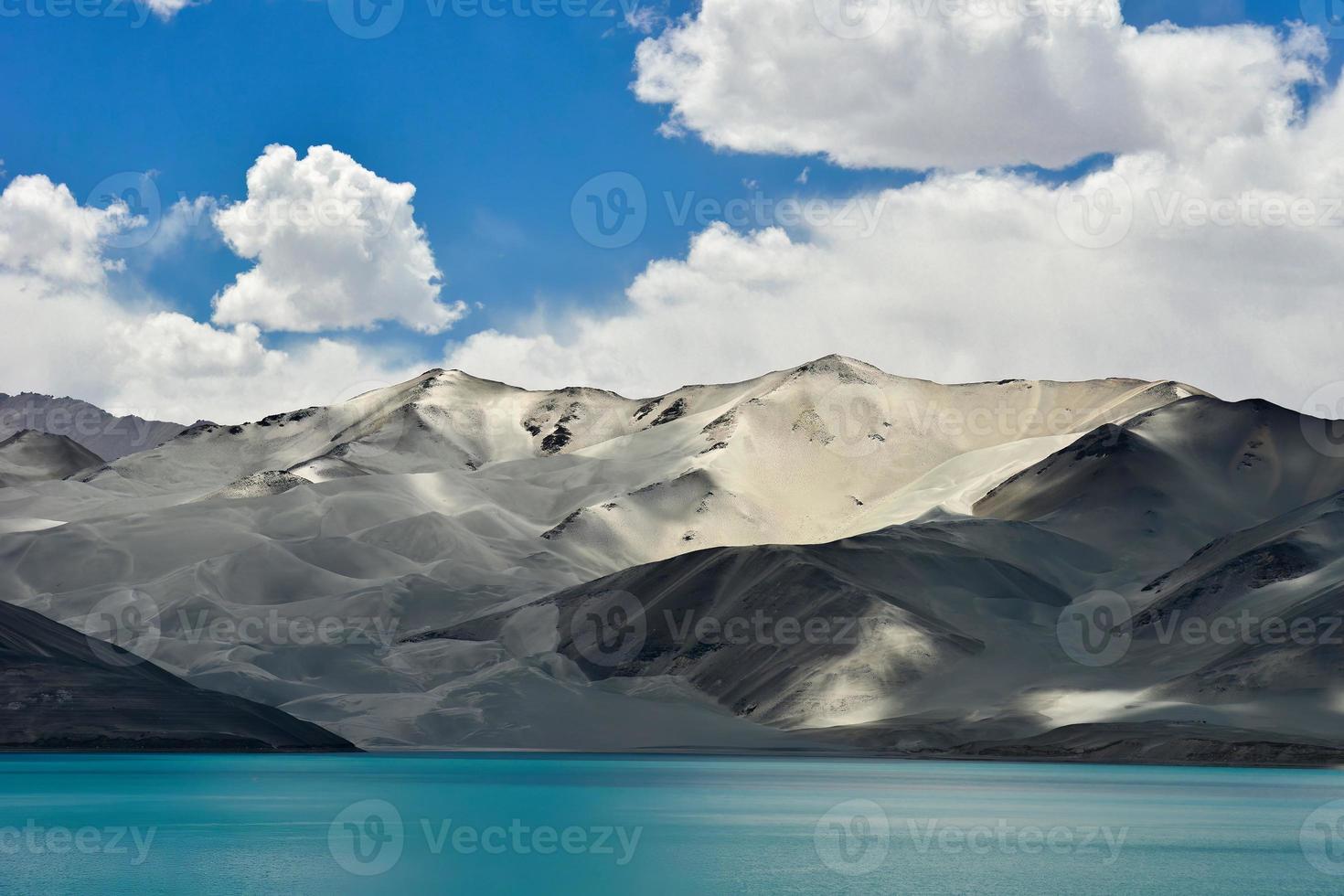 Baisha Lake in Bulunkou Reservoir, Pamir Plateau, Xinjiang photo