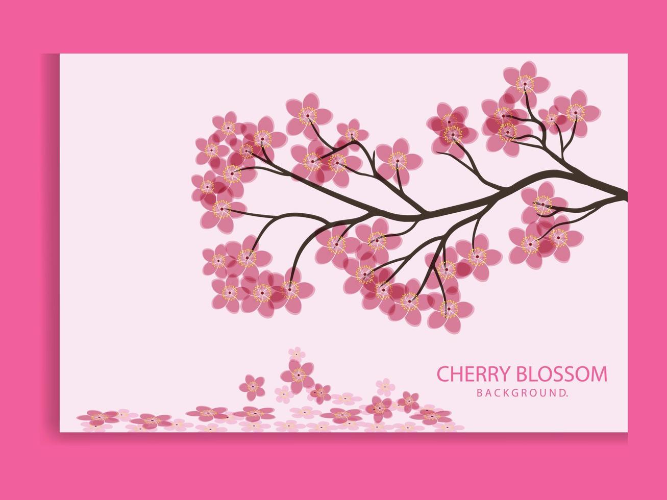 japonés Cereza florecer árbol en rosado antecedentes vector ilustración.