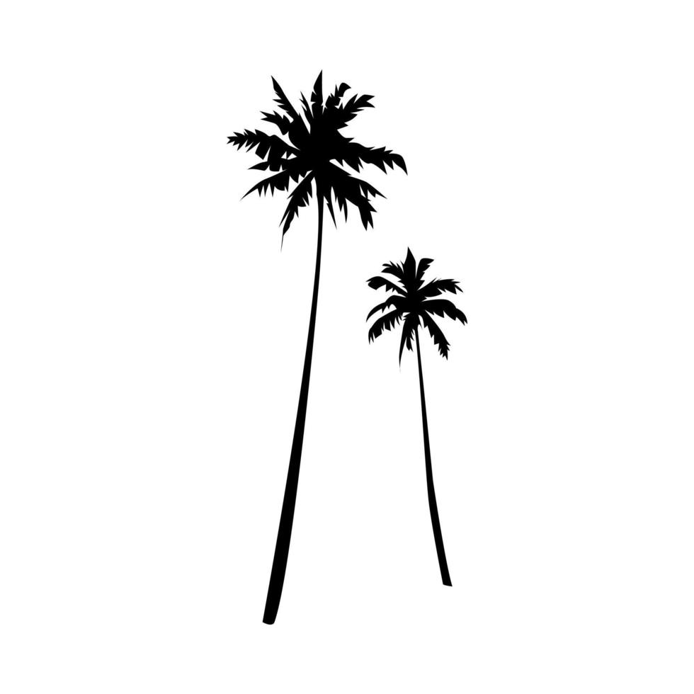 collection set of coconut tree silhouettes. environment, nature, plants, beach concept. suitable for print, posters, stickers, and for other designs. vector illustration.