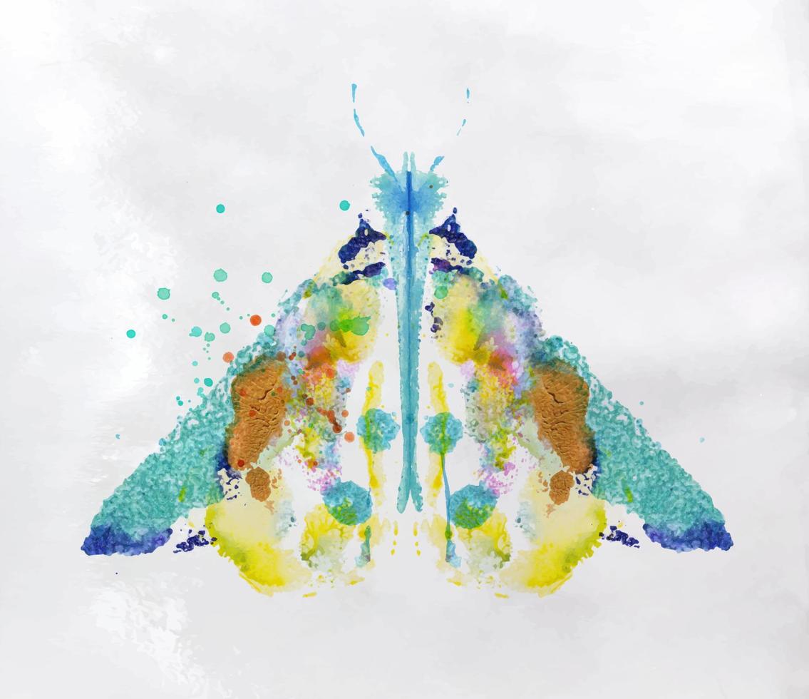 Monotype vivid colorful moth drawing with different colors on paper background vector