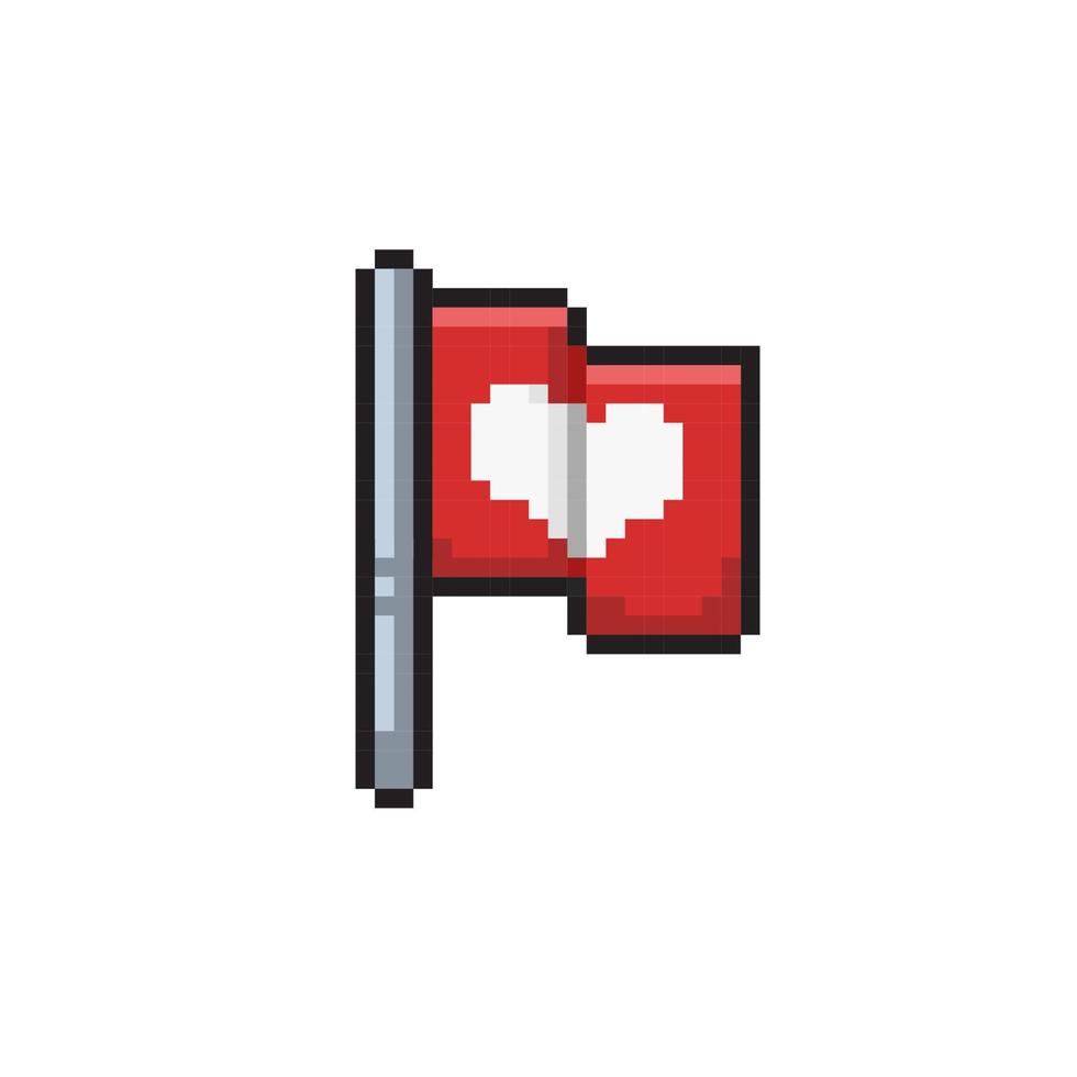 love flag in pixel art style vector