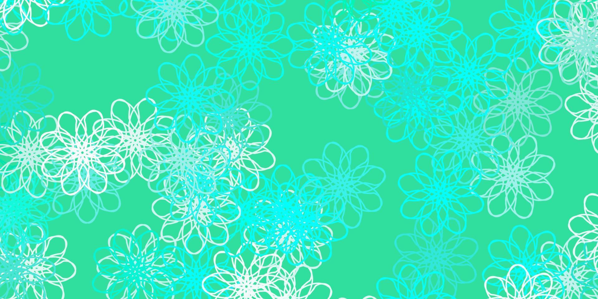 Light Green vector natural artwork with flowers.