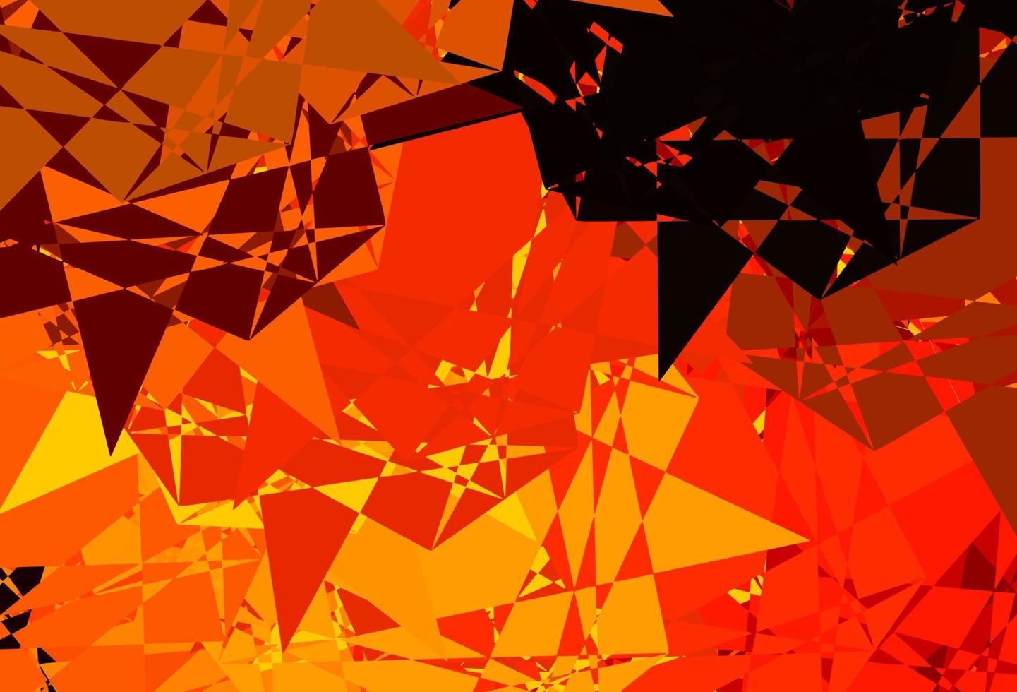 Dark Orange vector background with triangles.