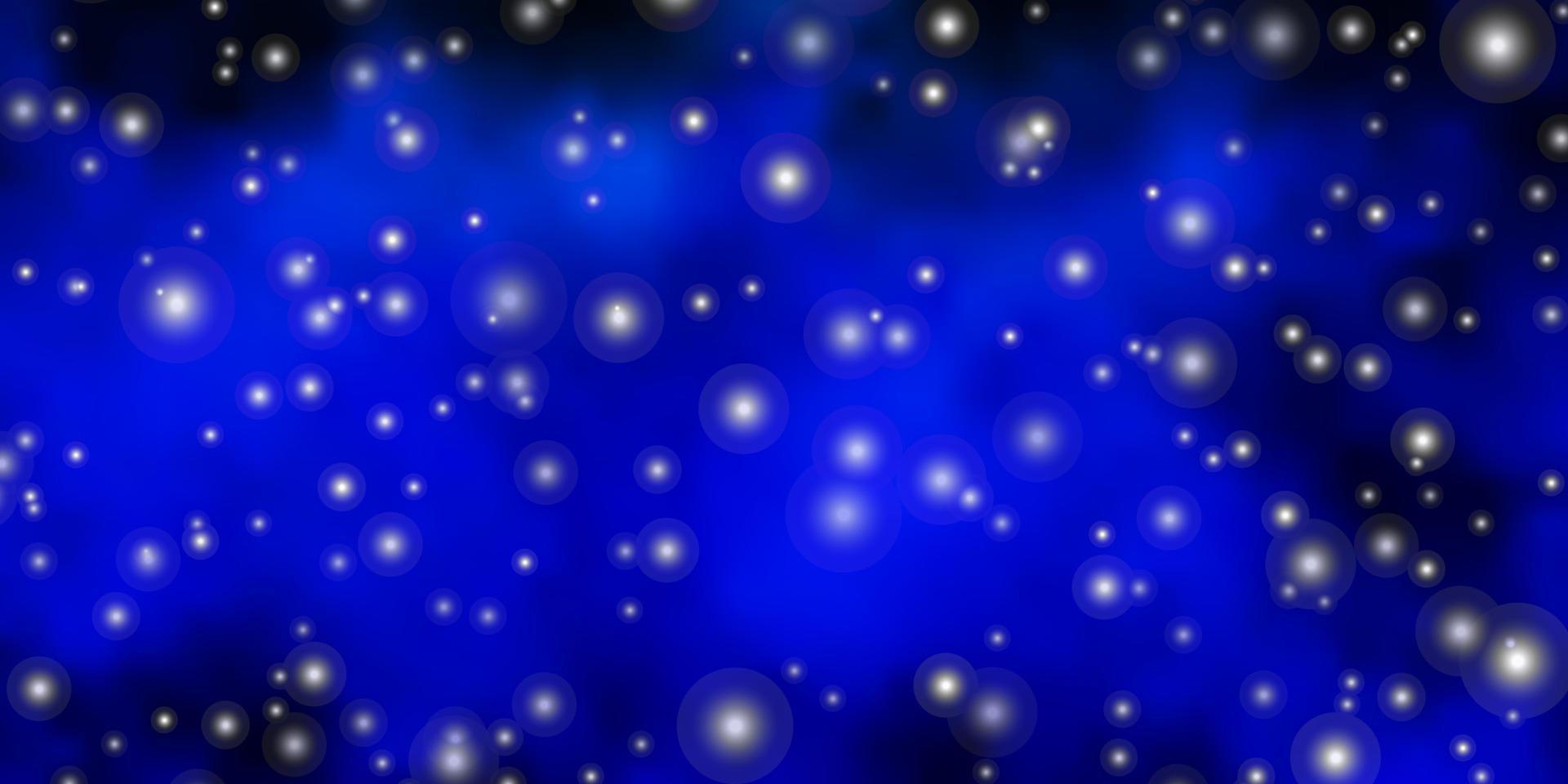 Fondo de vector azul oscuro, verde con estrellas pequeñas y grandes.