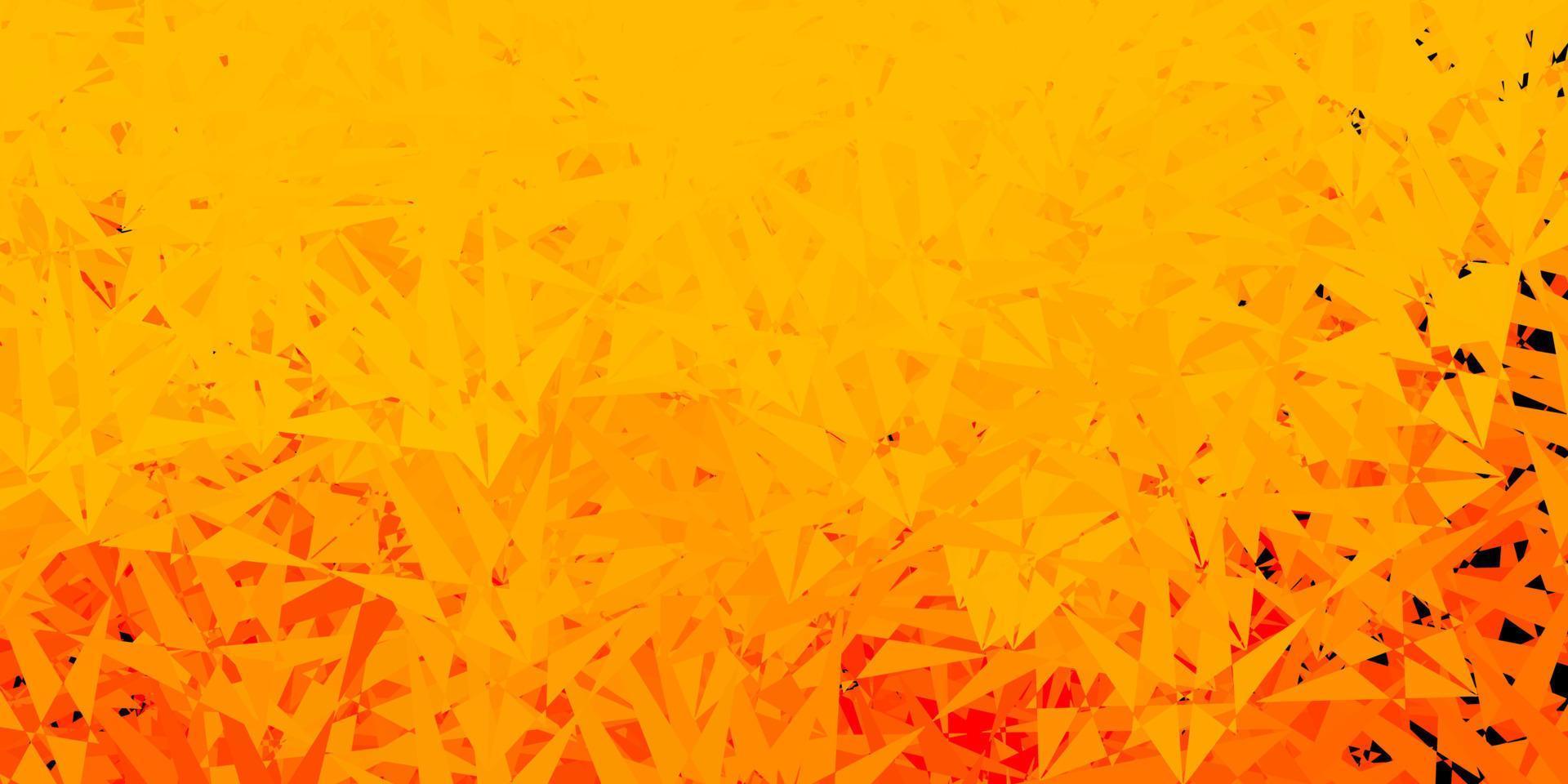 textura de vector naranja claro con triángulos al azar.